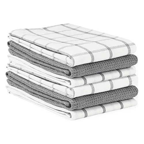 Kitchen Towels And Dishcloths Set - Pack Of 6 Cotton Di...