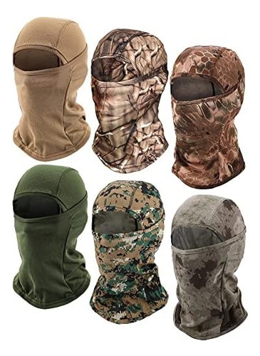 6 Pieces Balaclava Face Mask Motorcycle Windproof Camou...