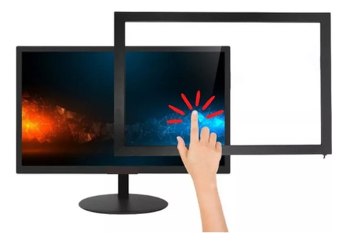 Monitor Led 17'' 4:3 + Moldura Touchscreen Hdmi/vga/vesa Cor Preto 127/220v