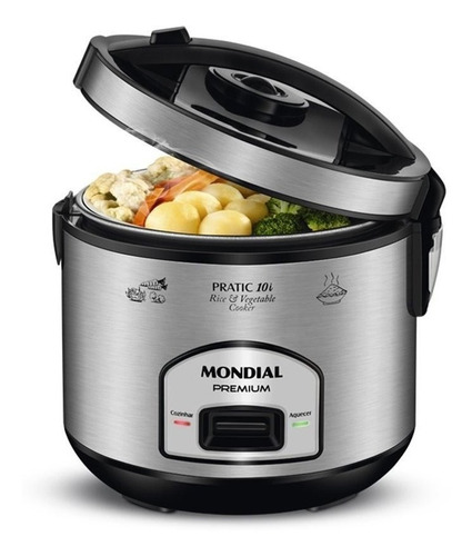 Imagem 4 de 4 de Panela elétrica a vapor Mondial PE-42 - Inox 127V 60Hz