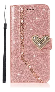 Estojo Tipo Carteira De Couro Para iPhone Bling Glitter