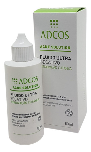 Fluido Ultra Secativo Acne Solution 60ml Adcos