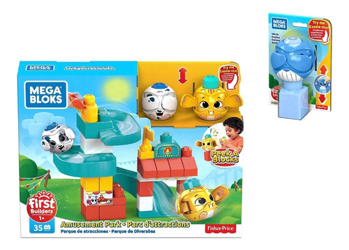 Fisher Price Parque D Atracciones Mega Bloks + Peek A Blocks