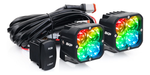 Kit Faros Led Rgb Y Luz Blanca Rzr Maverick X3 Bmw Jeep Skp