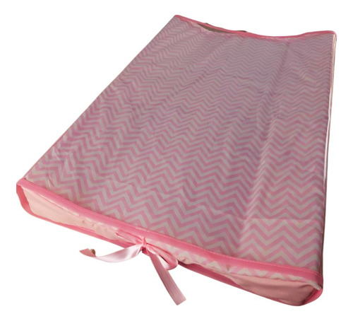 Trocador Fralda Cômoda Americano Anatômico Capa Plástica Cor Chevron Rosa