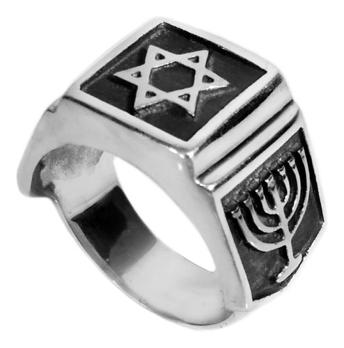 Anel Judaico / Estrela De David Em Prata 950 - An112