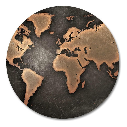 Alfombrilla De Raton Redonda Personalizada World Map De 7.8