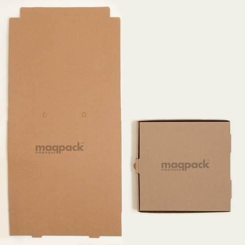 Imagen 6 de 7 de 50 Cajas Para Pizza 41x41x5cms Carton Microcorrugado Kraft