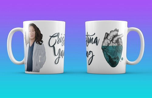 Taza Diseño Grey's Anatomy. Yang. Cerámica Importada Premium