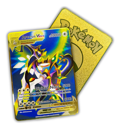 Carta Pokemon Em Metal Arceus Vmax Azul - Colecionador