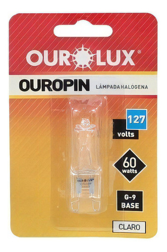 Lampada Halogena Halopin G9 60w Clara 110v Ou 220v Ourolux Luz 2800k