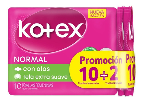 Toallas Kotex Normal X 12 Und - Unidad a $46