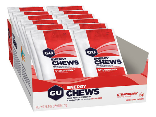 Gomita Running Gu Energy Energy Chews Strawberry Caja 12 Pz Color Chews-Strawberry