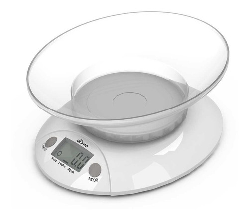 Balanza Gramera De Cocina Digital Silfab Super Compact Pesa Hasta 3kg Blanca