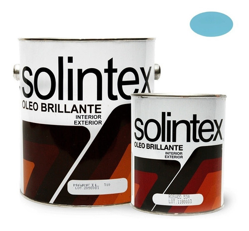 Pintura Esmalte Oleo Brillante Celeste 557 Galon Solintex