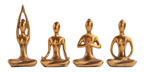 4 Estatuas De Yoga Para Niña, Escultura De Meditación Para