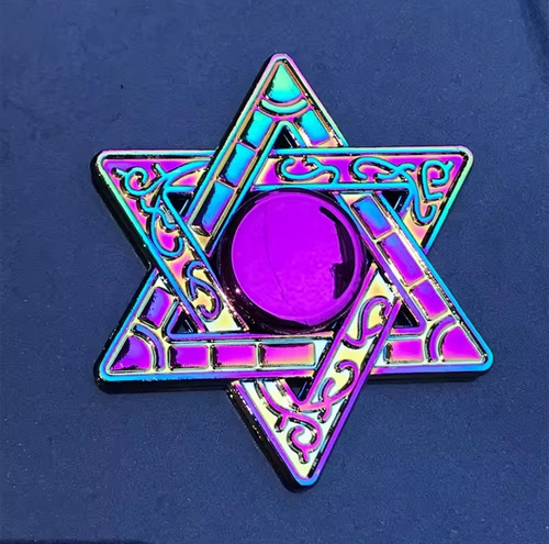 Hand Spinner Fidget Martelo Mjonir Thor Giratório Metal Spinner Giratório Hexagrama Dupla Triângulo