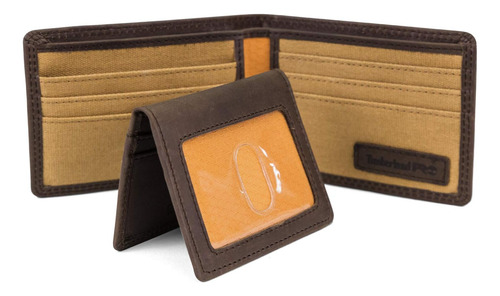 Carteira Masculina De Couro Rfid Timberland Pro Com Porta-ca