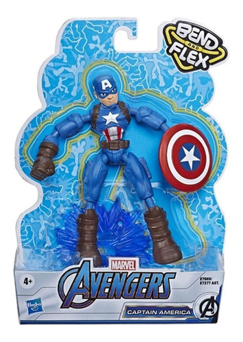 Figura Flexible Marvel Bend And Flex Capitan America Hasbro