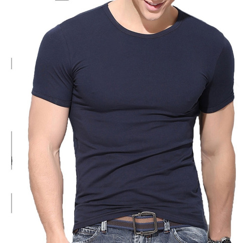 Camiseta Slim Fit Camisa Blusa Lycra Lisa Justa Premium Luxo