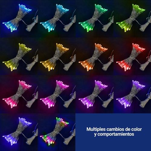 Imagen 5 de 7 de Serie De Luces Led Rgb Con 50 Focos Colores Usb