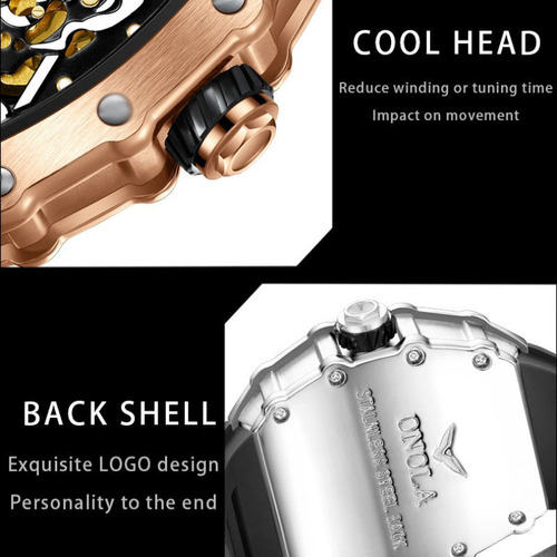 Reloj Luminoso Mecánico De Silicona Onola, Moderno