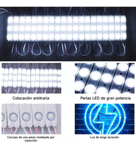 40 Módulos Led Ip65 3 Luces Tiras Decorativas 9 Colores Luz Verde
