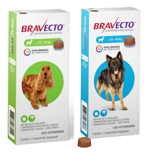 Bravecto Cães 10kg A 20kg E 01 Bravecto Cães 20kg A 40kg