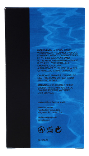 Perfume Perry Ellis Pure Blue Para Hombre Edt Spray 100 Ml