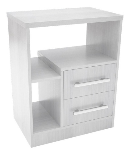 Imagen 4 de 4 de Mesa Mesita De Luz Premium Correderas Metálicas 2 Cajones