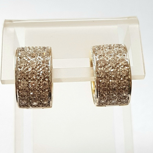 Imagen 4 de 4 de Aros Oro 18k/750 Diseño Italy Cubics 14,1grs 1,8cm Brumat