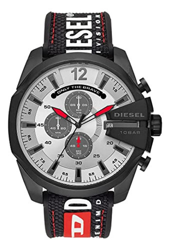 Diesel Mega Chief Cronógrafo Nylon Cuarzo Dz4512 100m Reloj 