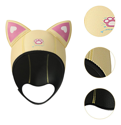 Gorro De Buceo Con Capucha Para Natación, Gorro Amarillo