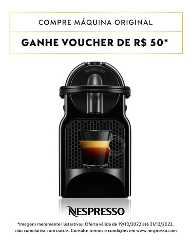 Nespresso Inissia Preta, Cafeteira 220v D40 Cor Preto