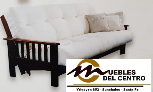 Futon En Madera, Con Colchon