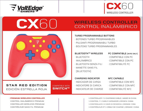 Imagen 4 de 10 de Control Inalámbrco Cx60 Super Mario Bros Voltedge Switch