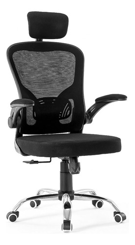 Cadeira Escritório Ergonômica Estofado Confortável Premium Cor Preto Material do estofamento Tecido