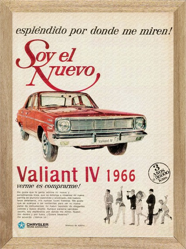 Valiant Iv 1966 Cuadro Poster Publicidad Cartel   C217