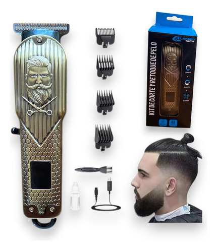 Máquina De Afeitar Usb Afeitadora Corta Barba Portátil Cuerp Color Dorado
