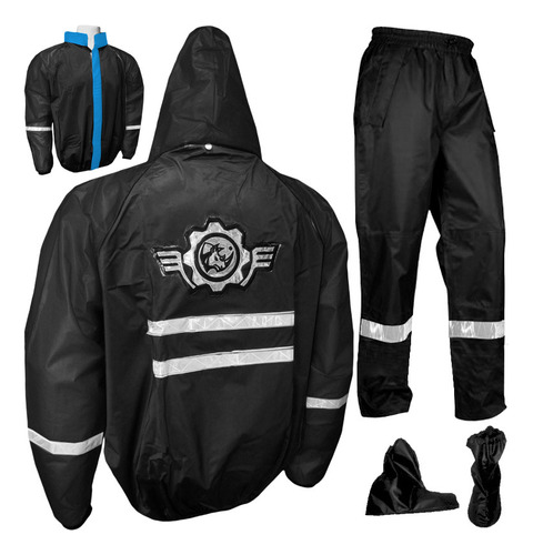 Traje Impermeable Chaqueta Moto Tipo Icon 4 Piezas Rino