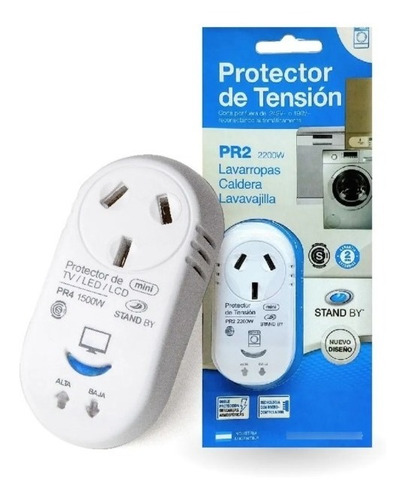 Protector Tension Mini 2200w Lavarropas Caldera Lavavajillas