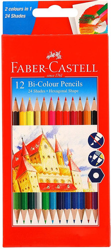 Set De 12 Lapices / 24 Colores - Faber-castell Bi-color