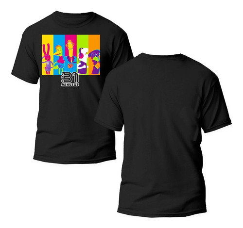 Playera Negra Estampado 31 Min 100% Algodón 06