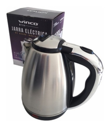 Imagen 3 de 4 de Pava eléctrica Winco W73 plateada 220V 1.8L