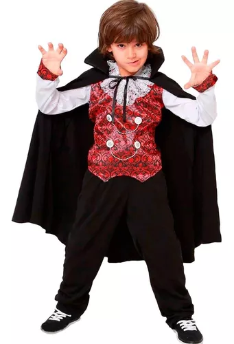 Fantasia Infantil Halloween Drácula com Capa e Colete - Apollo Festas