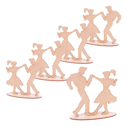 Kit 5 Centro De Mesa Totem Display 20 Cm Casal Dançante Mdf