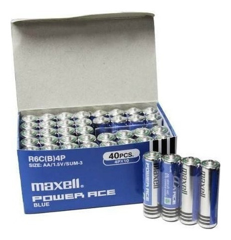 Pack 40 Pilas Aa Doble A Maxell Ultra (carbón)