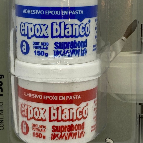 Pegamento Pasta Suprabond Adhesivo ERPOX BLANCO Piletas Cocina y Sanitarios