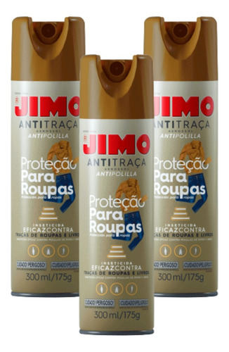 Kit 3 Anti Traça Jimo 300ml Aerosol Sem Cheiro Forte Oferta