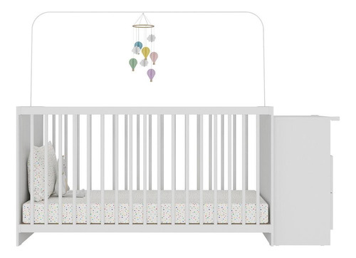 Berço Grade Fixa 3 Regulagens Multimóveis Meu Bebê Fg2870 Br Cor Branco